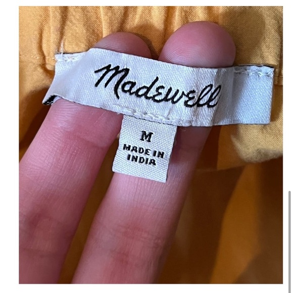 Madewell dress flutter sleeve square neck minidress yellow Medium M - Picture 6 of 7
